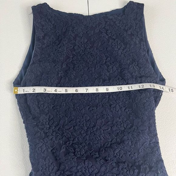 Alice + Olivia Blue Sleeveless Textured Floral Full Length Maxi Dress Size 4 - Picture 13 of 16